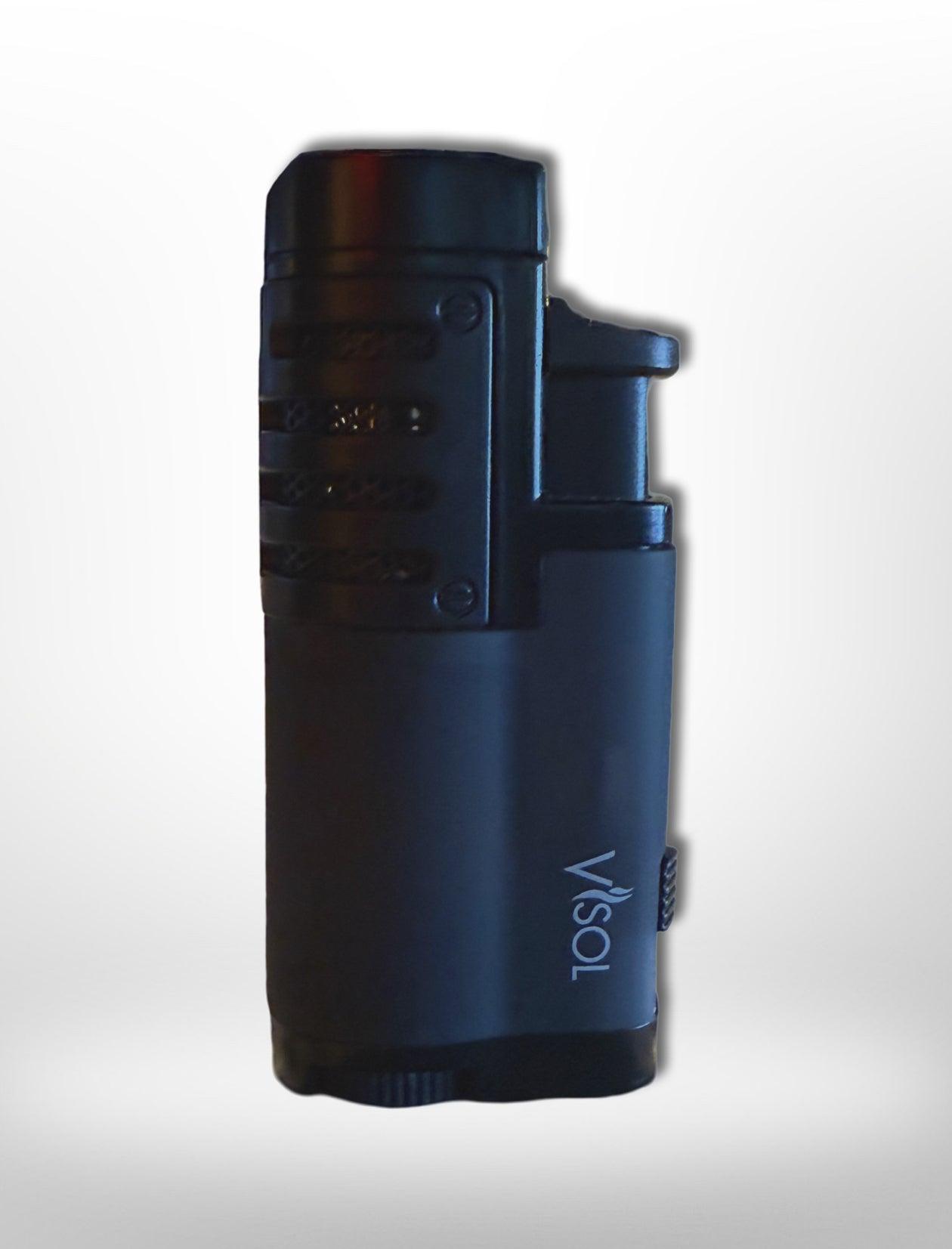 Triple Flame Torch Lighter With Puncher - handrolledcigars