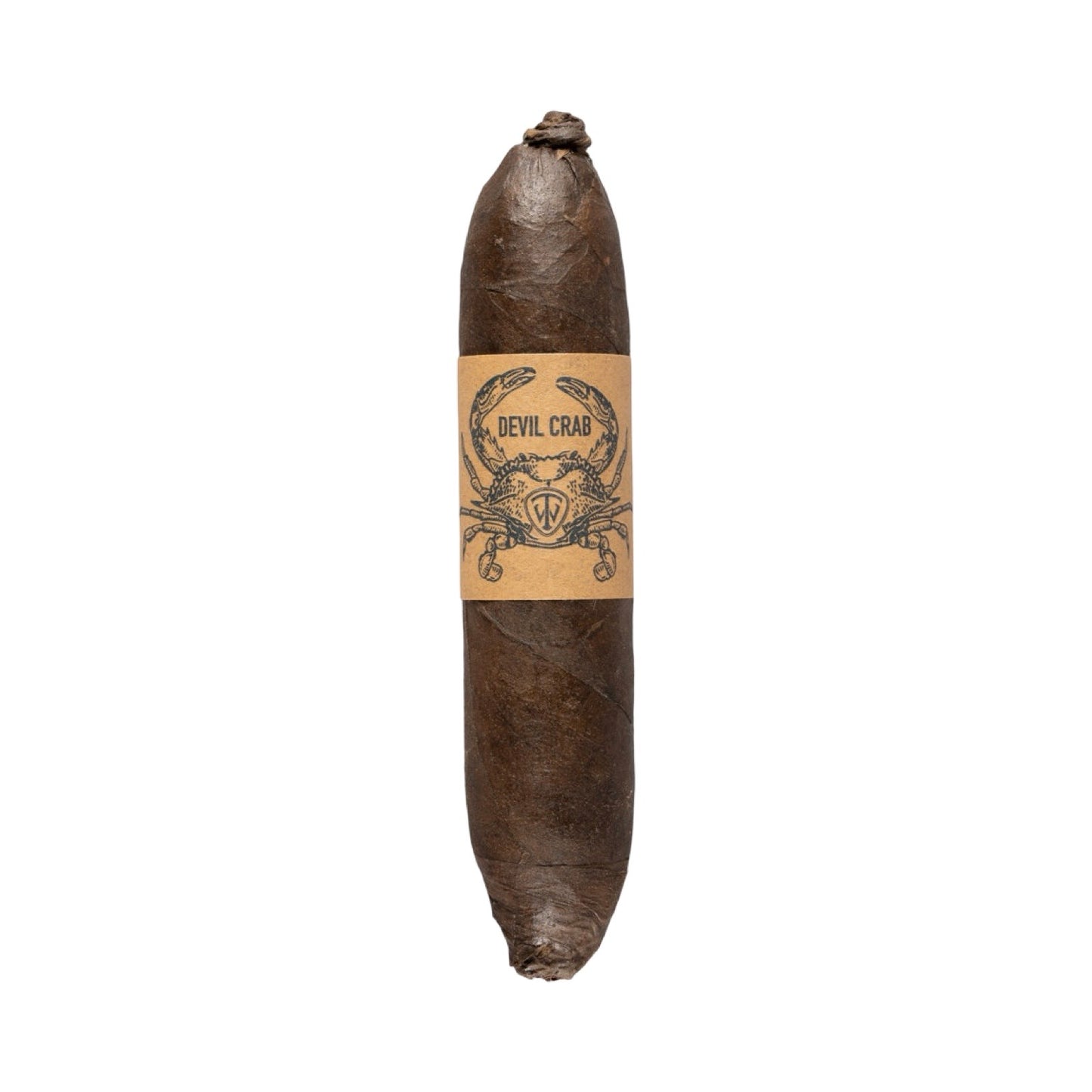 Cigar with 'Devil Crab' label on a white background