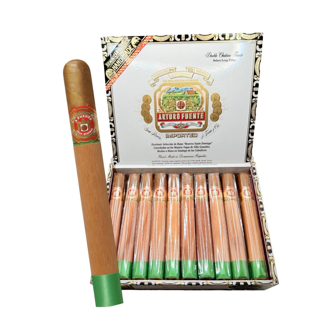 hand-rolled cigars on mahogany table with warm golden light in elegant lounge