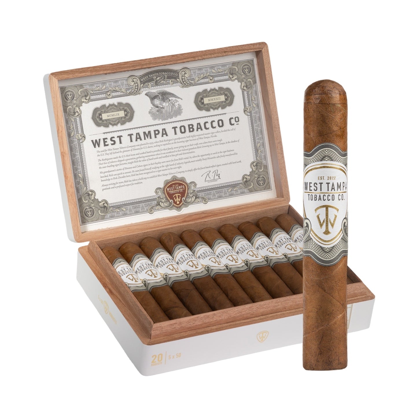 West Tampa White Robusto 5 x 50