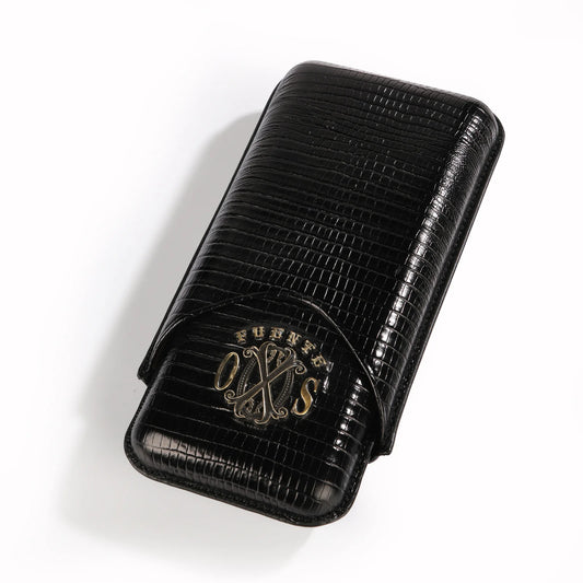 Opus X SPANISH TEJU LEATHER CIGAR CASES Black